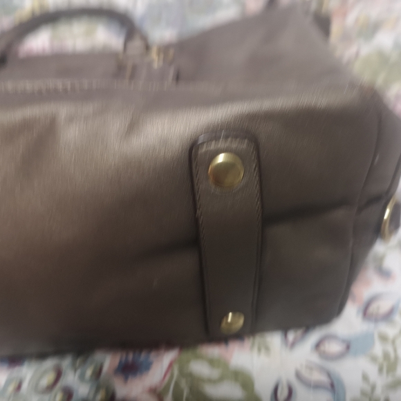 Coach Ashley Convertible Leather Satchel Handbag Shoulder Bag Pewter Metallic - Picture 7 of 15